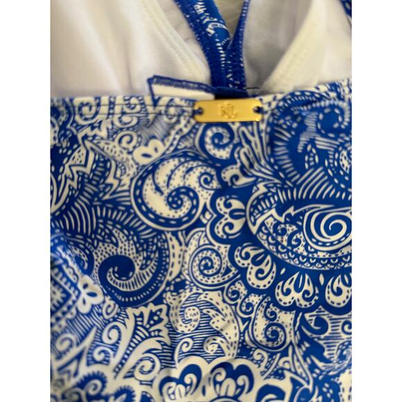 Lauren Ralph Lauren Womens Printed Underwire Tankini Swim Top Sz 10 NWT - Picture 9 of 9